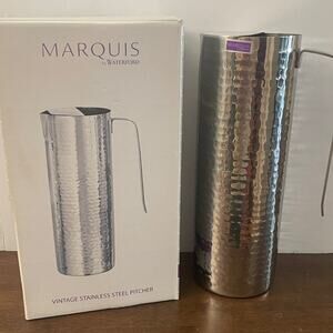 Waterford Marquis Vintage stainless steel pitcher New in Box cocktail server